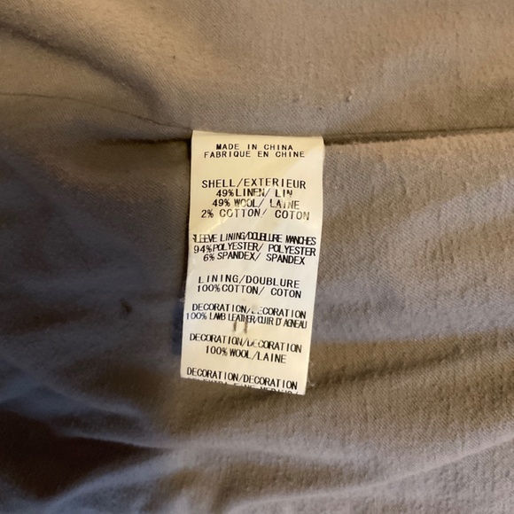 Helmut  lang wool and lamb leather brown grey panel jacket size petit small - Picture 6 of 7